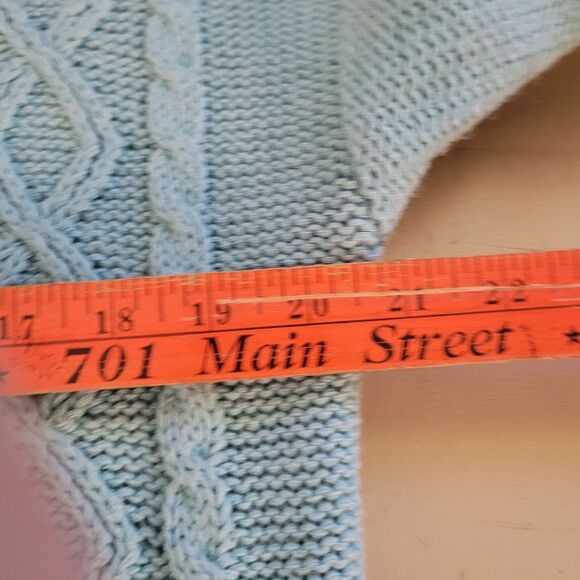 Vintage Hunters Run Cardigan Sweater Womens Large Blue Cable Knit Academia - Picture 8 of 10